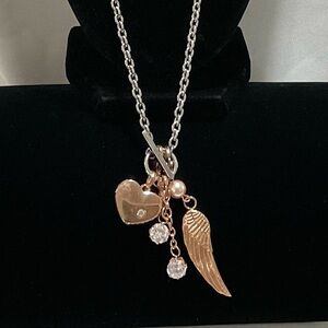 Angel Wing & Heart Necklace